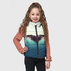 Детский жилет Черный ворон - градиент, цвет: 3D-черный — фото 2