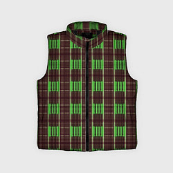 Детский жилет Neon color black and green stripes, цвет: 3D-черный