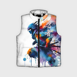 Детский жилет Japanese ninja - watercolor sketch, цвет: 3D-черный