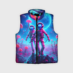 Детский жилет Астронавты Морти и Рик на планете розовых неоновых, цвет: 3D-черный