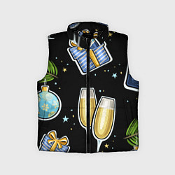 Детский жилет Новогодний вайб, цвет: 3D-черный