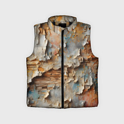 Детский жилет Старая штукатурка на стене - абстракция, цвет: 3D-черный