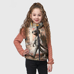 Детский жилет Пришелец в костюме в полосочку, цвет: 3D-черный — фото 2