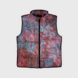 Детский жилет Абстракция - red rust on blue, цвет: 3D-черный
