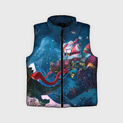 Детский жилет Санта с динозавром, цвет: 3D-черный