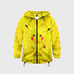 Ветровка с капюшоном детская Pikachu, цвет: 3D-черный