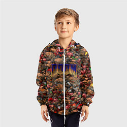 Ветровка с капюшоном детская DOOM: Pixel Monsters, цвет: 3D-белый — фото 2