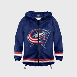 Ветровка с капюшоном детская Columbus Blue Jackets, цвет: 3D-черный