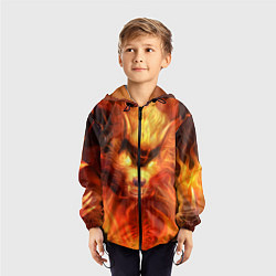 Ветровка с капюшоном детская Fire Wolf, цвет: 3D-черный — фото 2