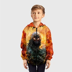 Ветровка с капюшоном детская Disturbed: Monster Flame, цвет: 3D-черный — фото 2
