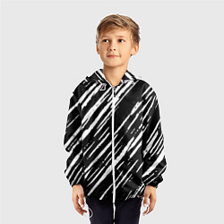 Ветровка с капюшоном детская Black&White stroke, цвет: 3D-белый — фото 2