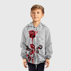 Ветровка с капюшоном детская Depeche Mode: Red Rose, цвет: 3D-белый — фото 2