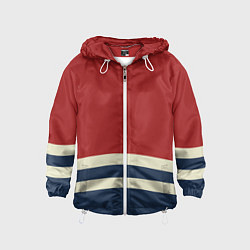 Ветровка с капюшоном детская Волны в море, цвет: 3D-белый