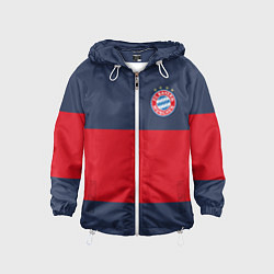Ветровка с капюшоном детская Bayern Munchen - Red-Blue FCB 2022 NEW, цвет: 3D-белый