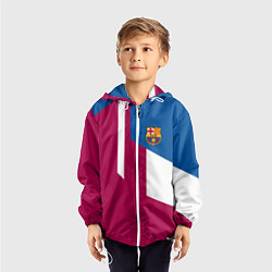 Ветровка с капюшоном детская FC Barcelona 2018, цвет: 3D-белый — фото 2