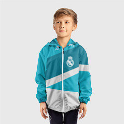 Ветровка с капюшоном детская FC Real Madrid: Sport Geometry, цвет: 3D-белый — фото 2
