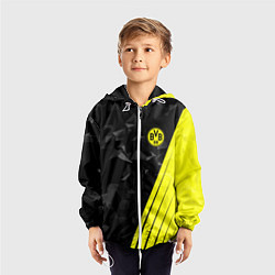 Ветровка с капюшоном детская FC Borussia Dortmund: Abstract, цвет: 3D-белый — фото 2