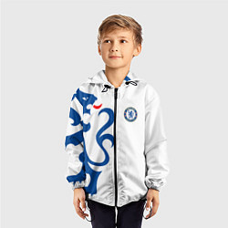 Ветровка с капюшоном детская FC Chelsea: White Lion, цвет: 3D-черный — фото 2