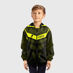 Ветровка с капюшоном детская CS:GO Yellow Carbon, цвет: 3D-черный — фото 2