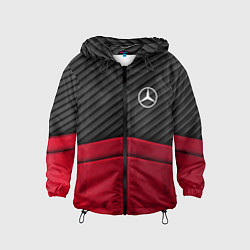 Ветровка с капюшоном детская Mercedes Benz: Red Carbon, цвет: 3D-черный