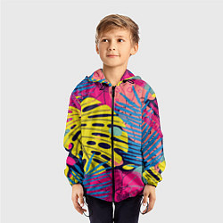 Ветровка с капюшоном детская Тропическая мода, цвет: 3D-черный — фото 2