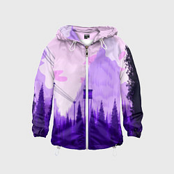 Ветровка с капюшоном детская Firewatch: Violet Wood, цвет: 3D-белый