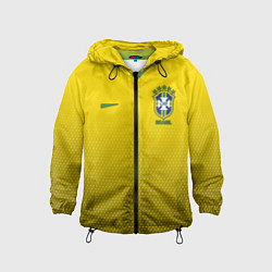 Ветровка с капюшоном детская Brazil Team: WC 2018 цвета 3D-черный — фото 1
