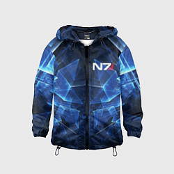 Ветровка с капюшоном детская Mass Effect: Blue Armor N7, цвет: 3D-черный