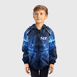 Ветровка с капюшоном детская Mass Effect: Blue Armor N7, цвет: 3D-черный — фото 2