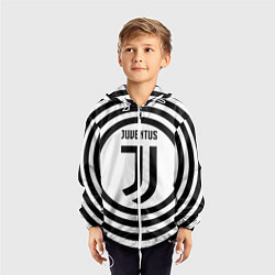 Ветровка с капюшоном детская FC Juventus Round, цвет: 3D-белый — фото 2