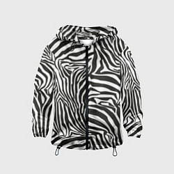 Ветровка с капюшоном детская Полосы шкура зебры, цвет: 3D-черный