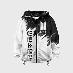 Ветровка с капюшоном детская BTS: White & Black, цвет: 3D-черный