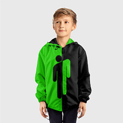 Ветровка с капюшоном детская BILLIE EILISH, цвет: 3D-черный — фото 2