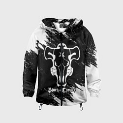 Ветровка с капюшоном детская ЧЁРНЫЙ КЛЕВЕР, цвет: 3D-черный