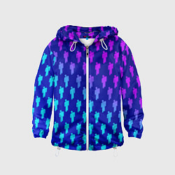 Ветровка с капюшоном детская Billie Eilish: Violet Pattern, цвет: 3D-белый