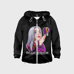 Ветровка с капюшоном детская BILLIE EILISH, цвет: 3D-белый