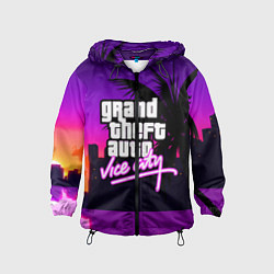 Ветровка с капюшоном детская GTA:VICE CITY, цвет: 3D-черный