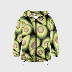 Ветровка с капюшоном детская Avocado background, цвет: 3D-черный