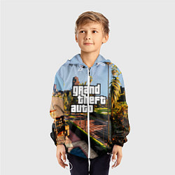Ветровка с капюшоном детская Grand Theft Auto, цвет: 3D-белый — фото 2