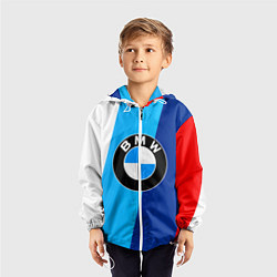Ветровка с капюшоном детская BMW, цвет: 3D-белый — фото 2
