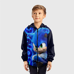 Ветровка с капюшоном детская SONIC, цвет: 3D-черный — фото 2