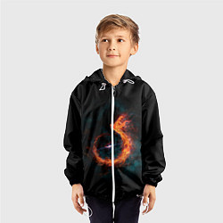 Ветровка с капюшоном детская Космический Феникс, цвет: 3D-белый — фото 2