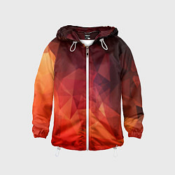 Ветровка с капюшоном детская Polygon orange, цвет: 3D-белый