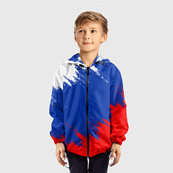 Ветровка с капюшоном детская РОССИЯ ТРИКОЛОР, цвет: 3D-черный — фото 2