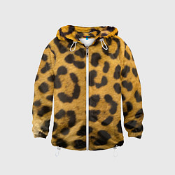 Ветровка с капюшоном детская Леопард, цвет: 3D-белый