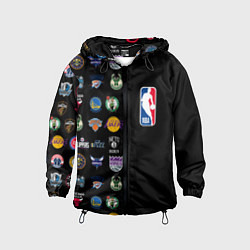 Ветровка с капюшоном детская NBA Team Logos 2, цвет: 3D-черный