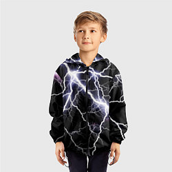 Ветровка с капюшоном детская Молния, цвет: 3D-черный — фото 2