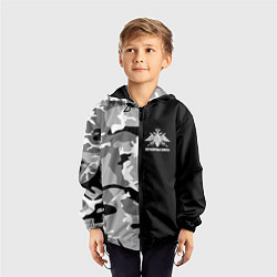 Ветровка с капюшоном детская Пограничные Войска камуфляж, цвет: 3D-черный — фото 2