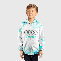 Ветровка с капюшоном детская Audi, цвет: 3D-белый — фото 2