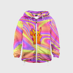 Ветровка с капюшоном детская Пикачу, цвет: 3D-белый